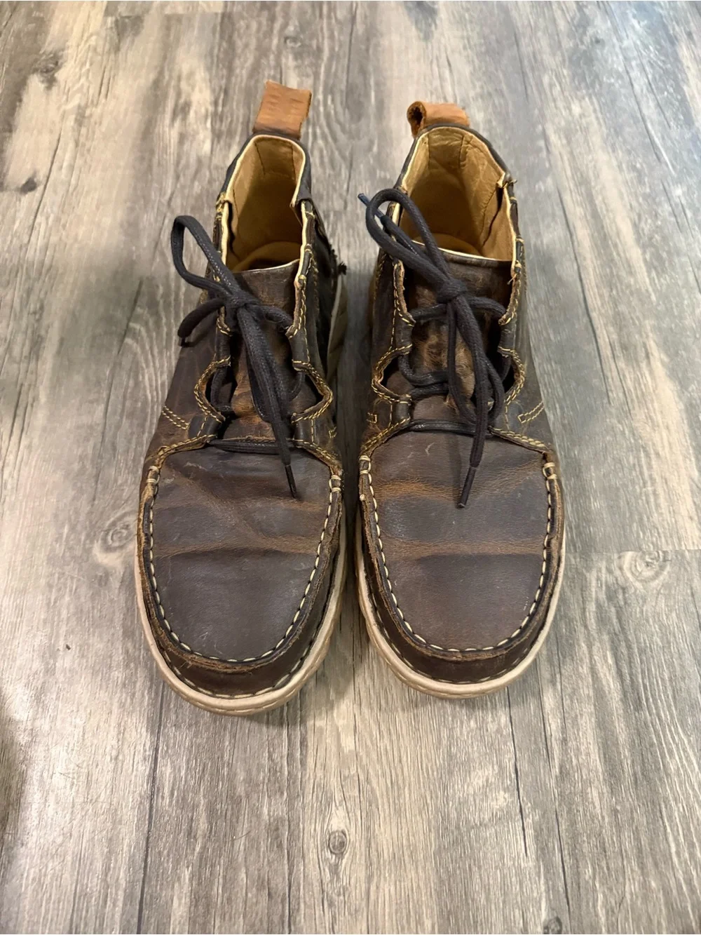 Tony Lama Men's Casual Brown Leather Lace-Up Chukka Shoes size 9.5